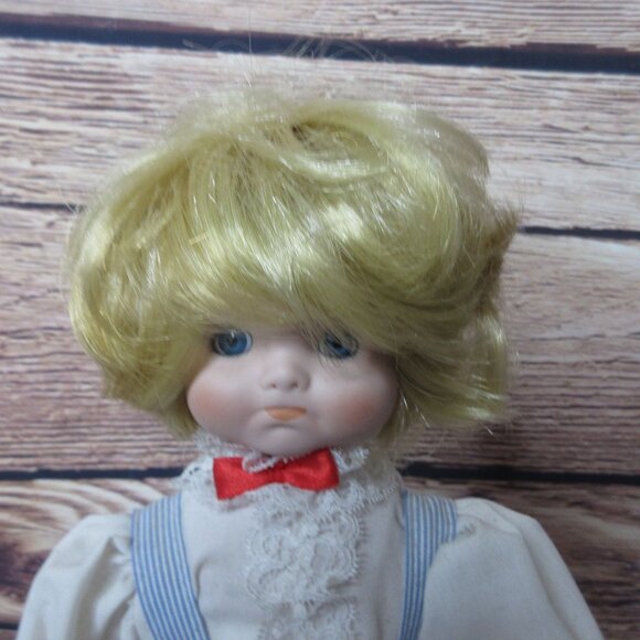 Vintage Porcelain 14" Girl Doll with Victorian Blouse & Romper - Picture 6 of 6